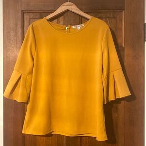 Mustard Yellow bell-sleeved top-L